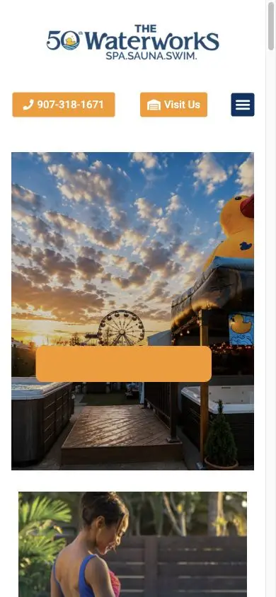 Mobile screenshot of The Waterworks / Alaska Spa on alaskaspa.com